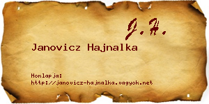 Janovicz Hajnalka névjegykártya